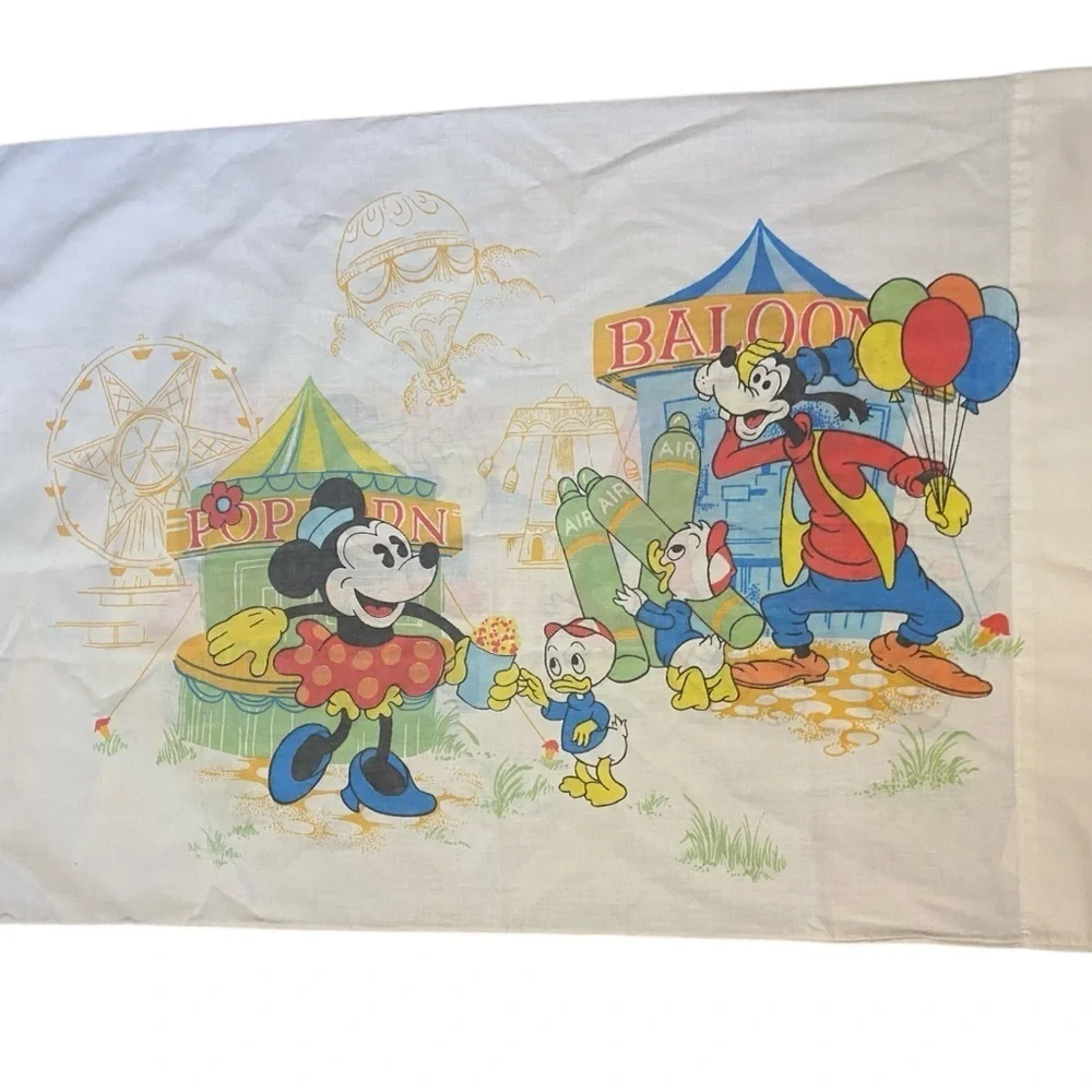 Walt Disney Productions Vintage Mickey And Gang Fair Standard Pillow Case